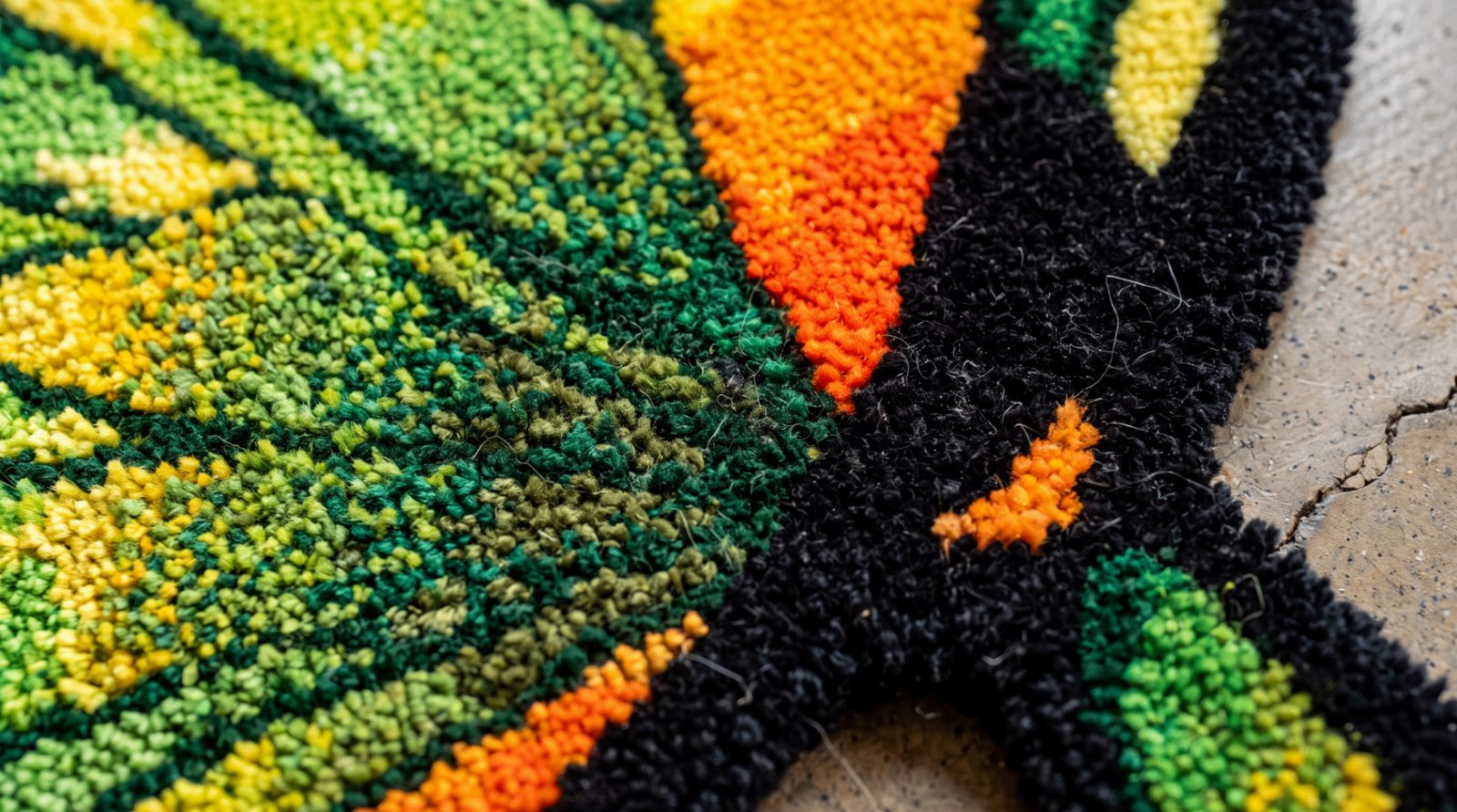 Butterfly rug texture close-up