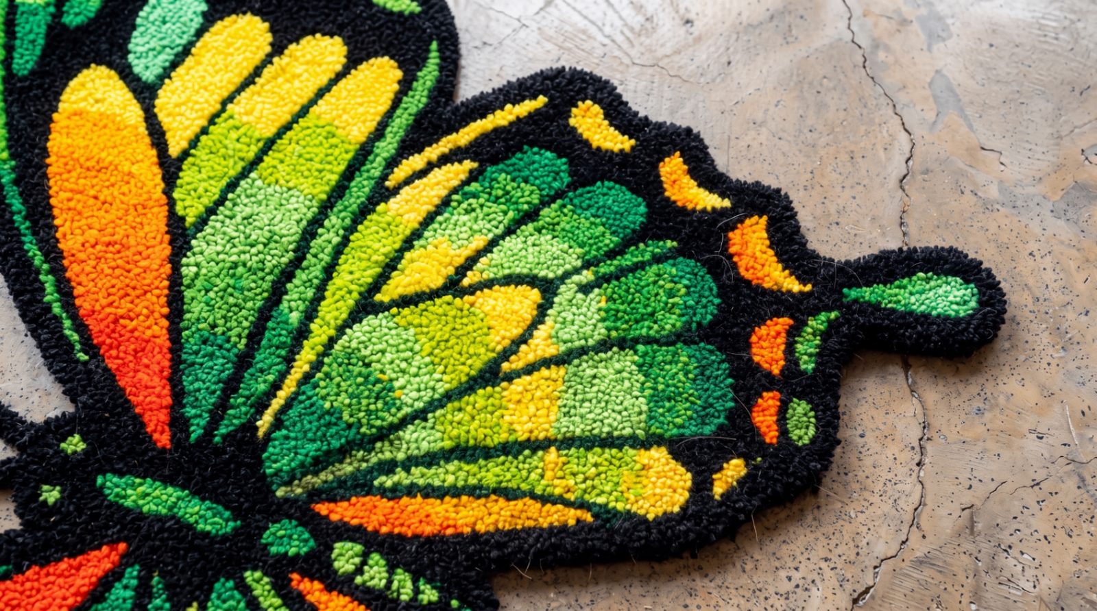 Butterfly rug detail close-up