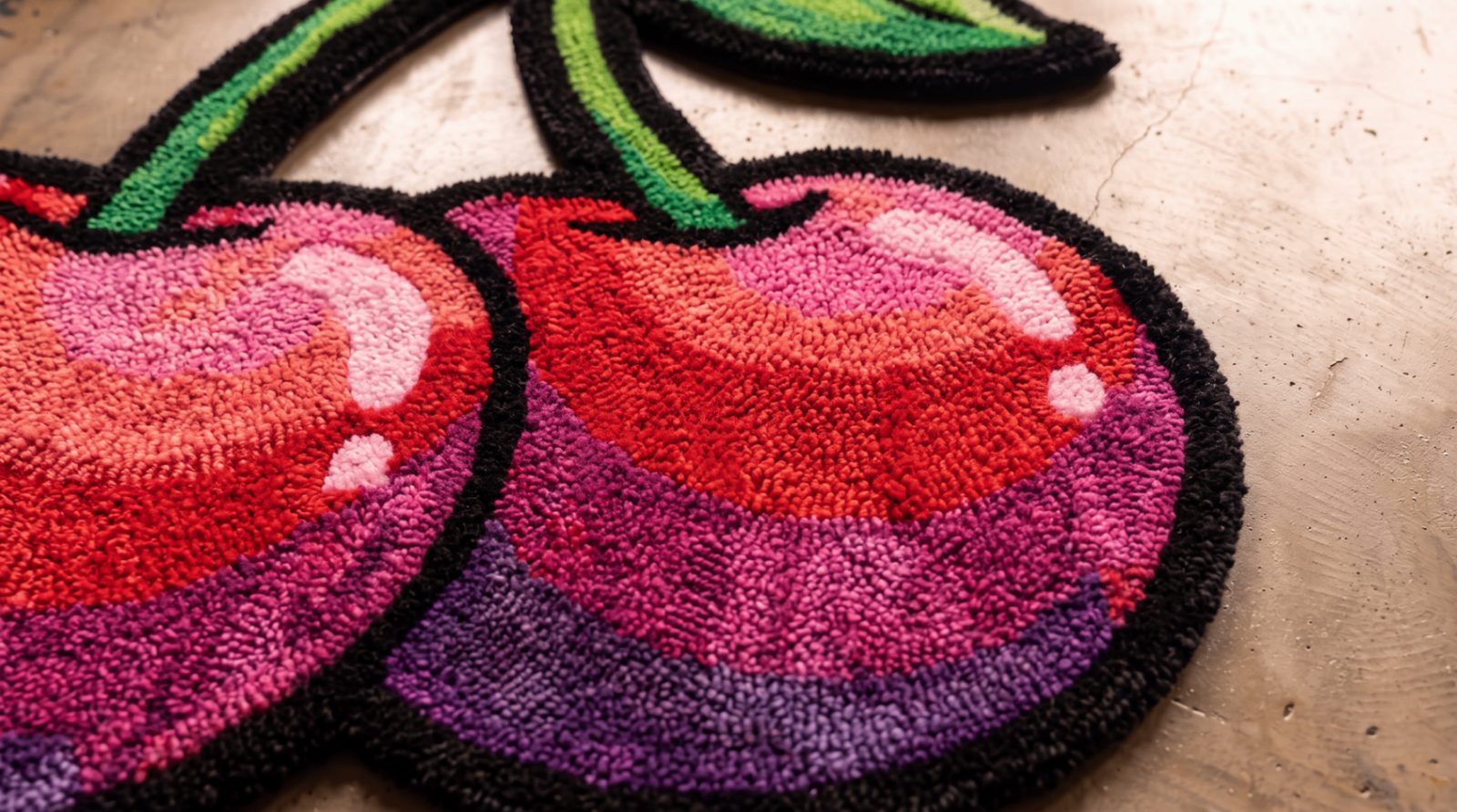 Cherry rug close-up detail