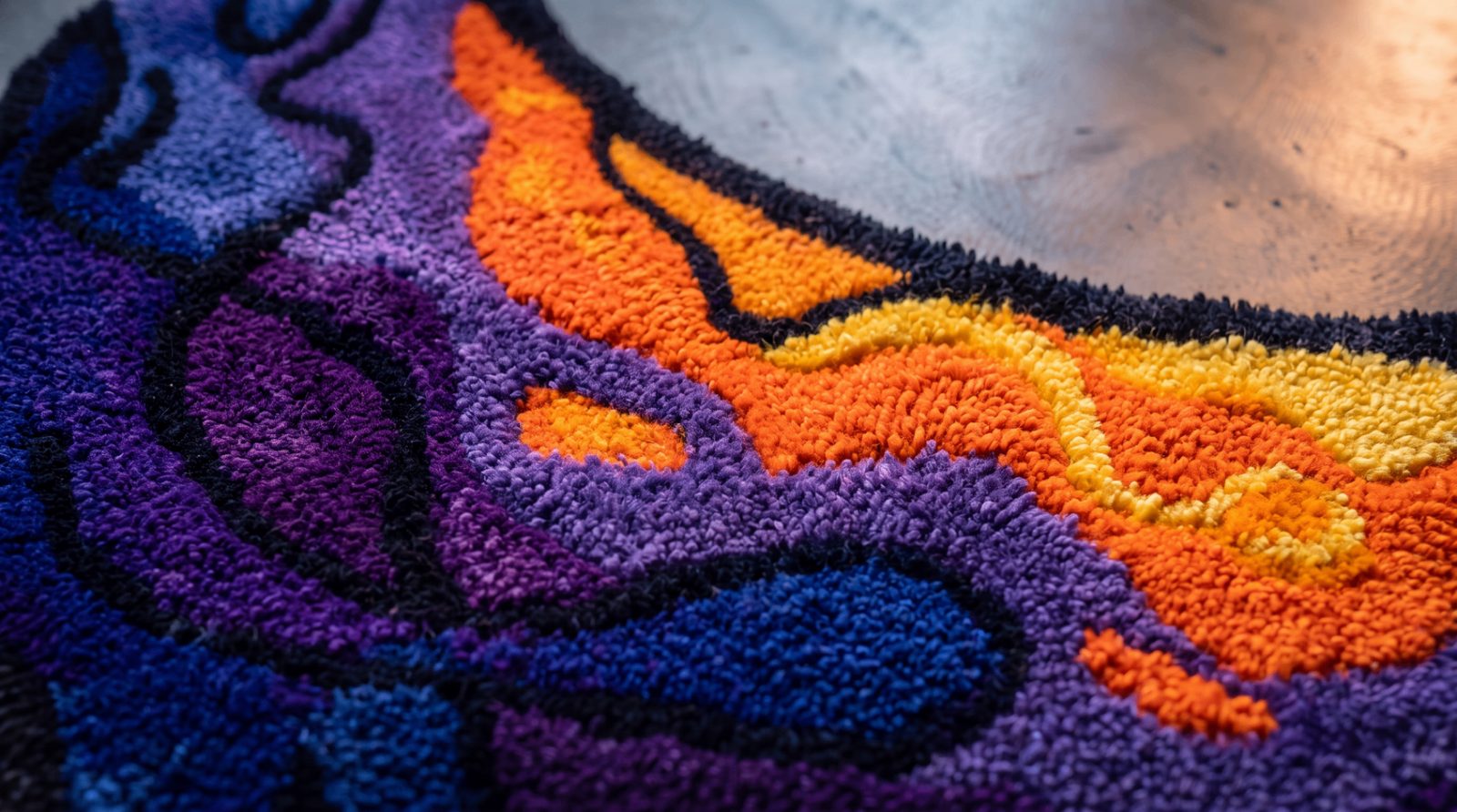 Moon rug flame close-up detail